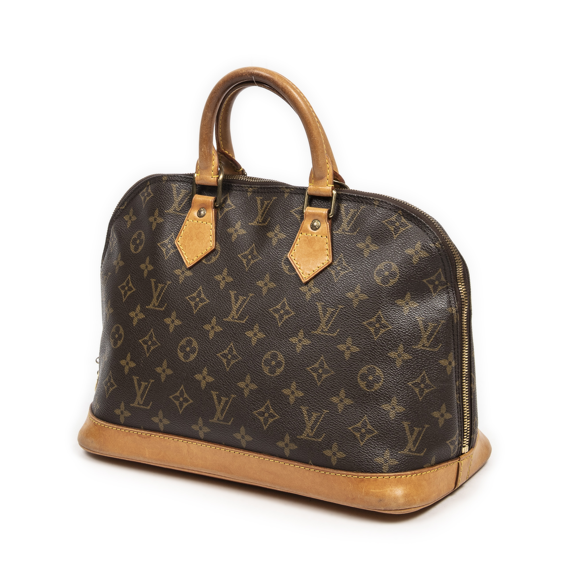 Louis Vuitton - Authenticated Alma BB Handbag - Cloth Brown For Woman, Very Good condition