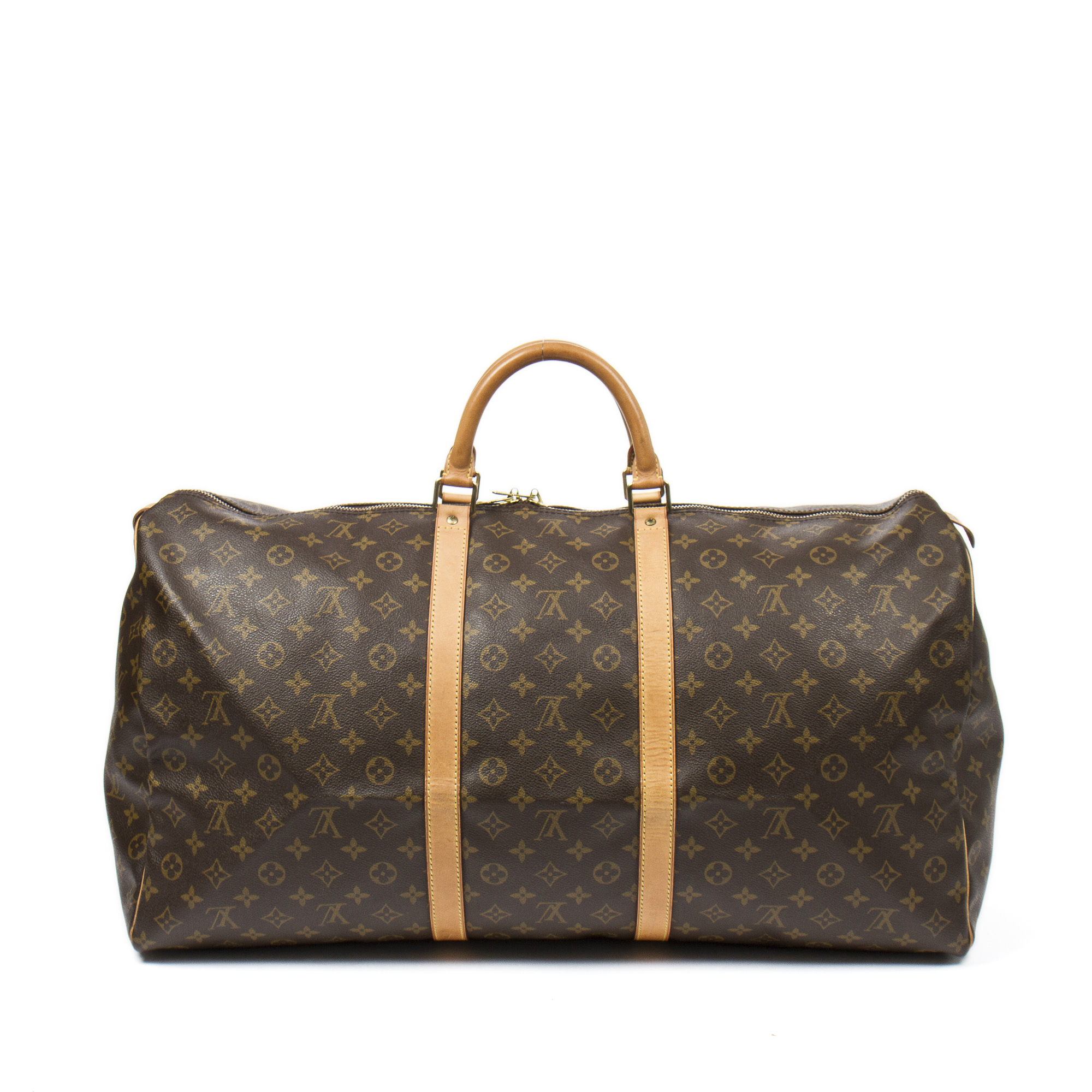 Louis Vuitton Keepall 60 cm Travel Bag in Brown Monogram Canvas And