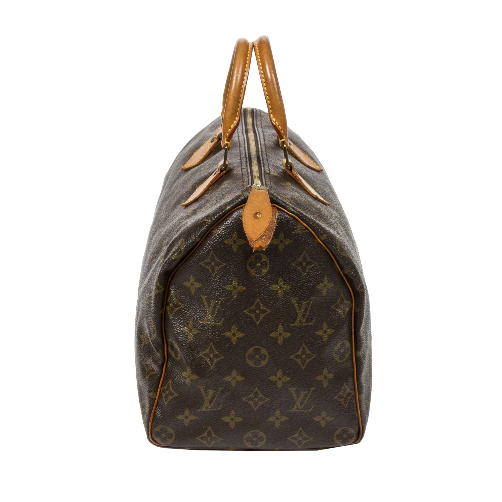 LOUIS VUITTON Brown Monogram Speedy 35 Authenticated Satchel Purse