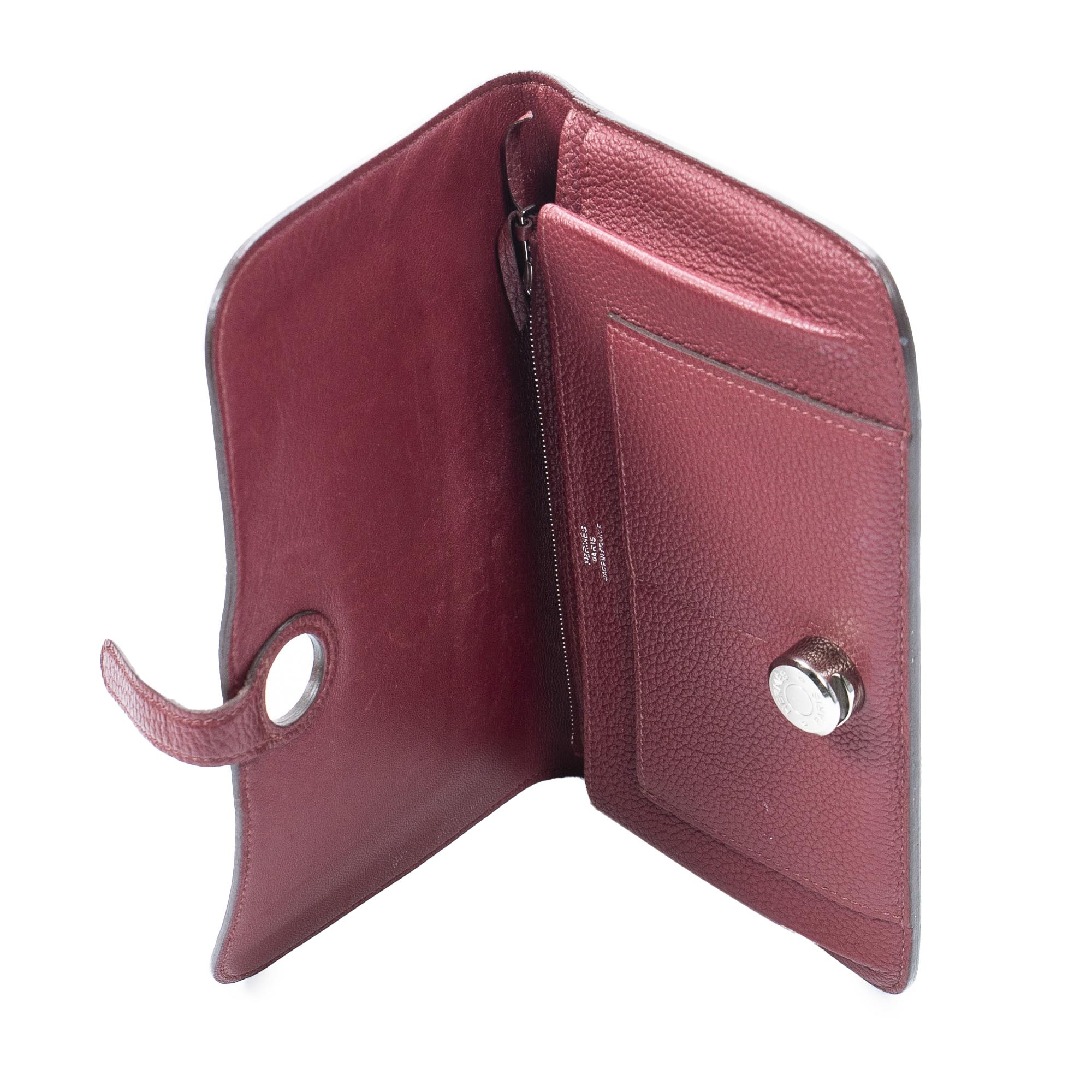 Hermes Dogon Duo Combined Wallet Leather Red 2225122