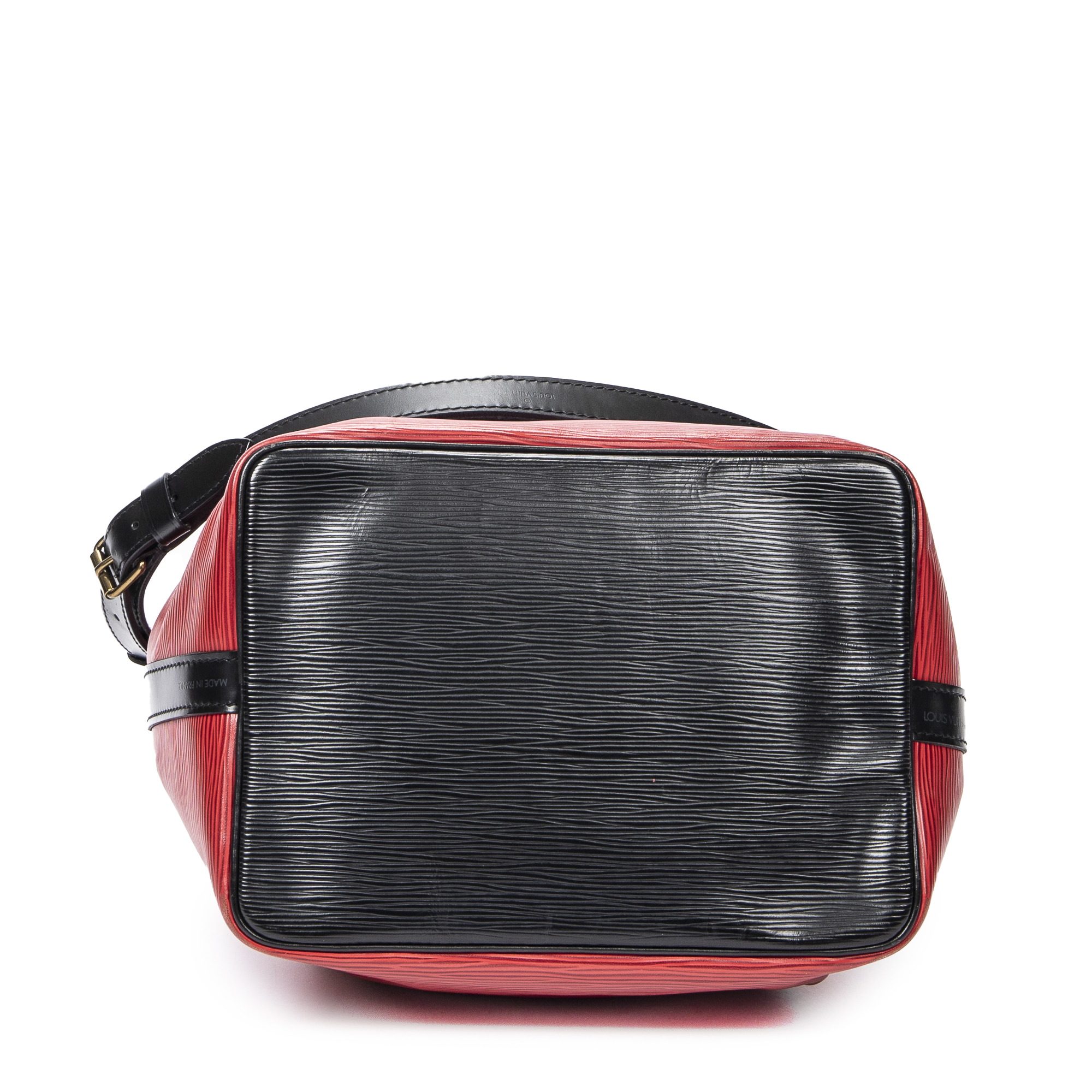 Louis Vuitton Noe Bicolor Black Stitching Pm in Red