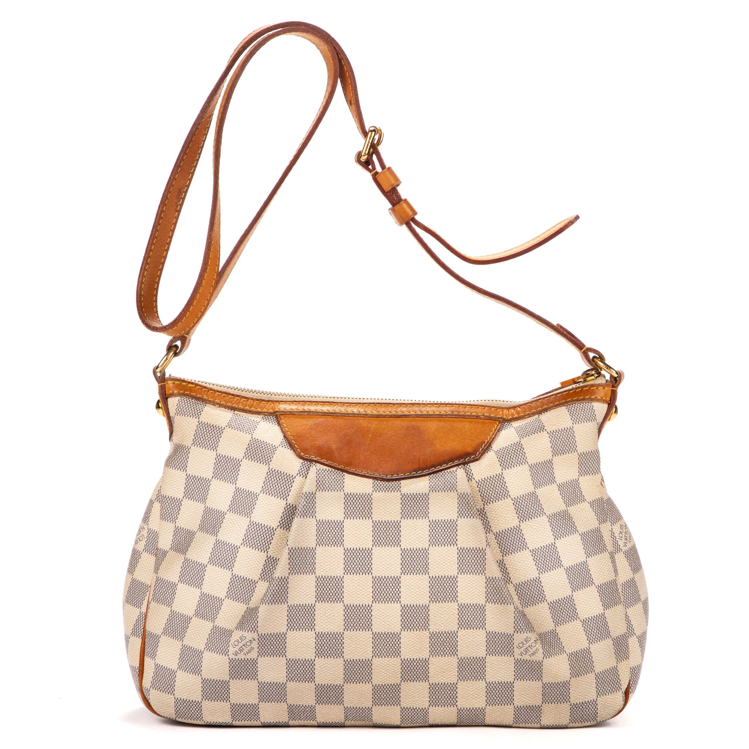 Louis+Vuitton+Siracusa+Shoulder+Bag+PM+White+Leather for sale online