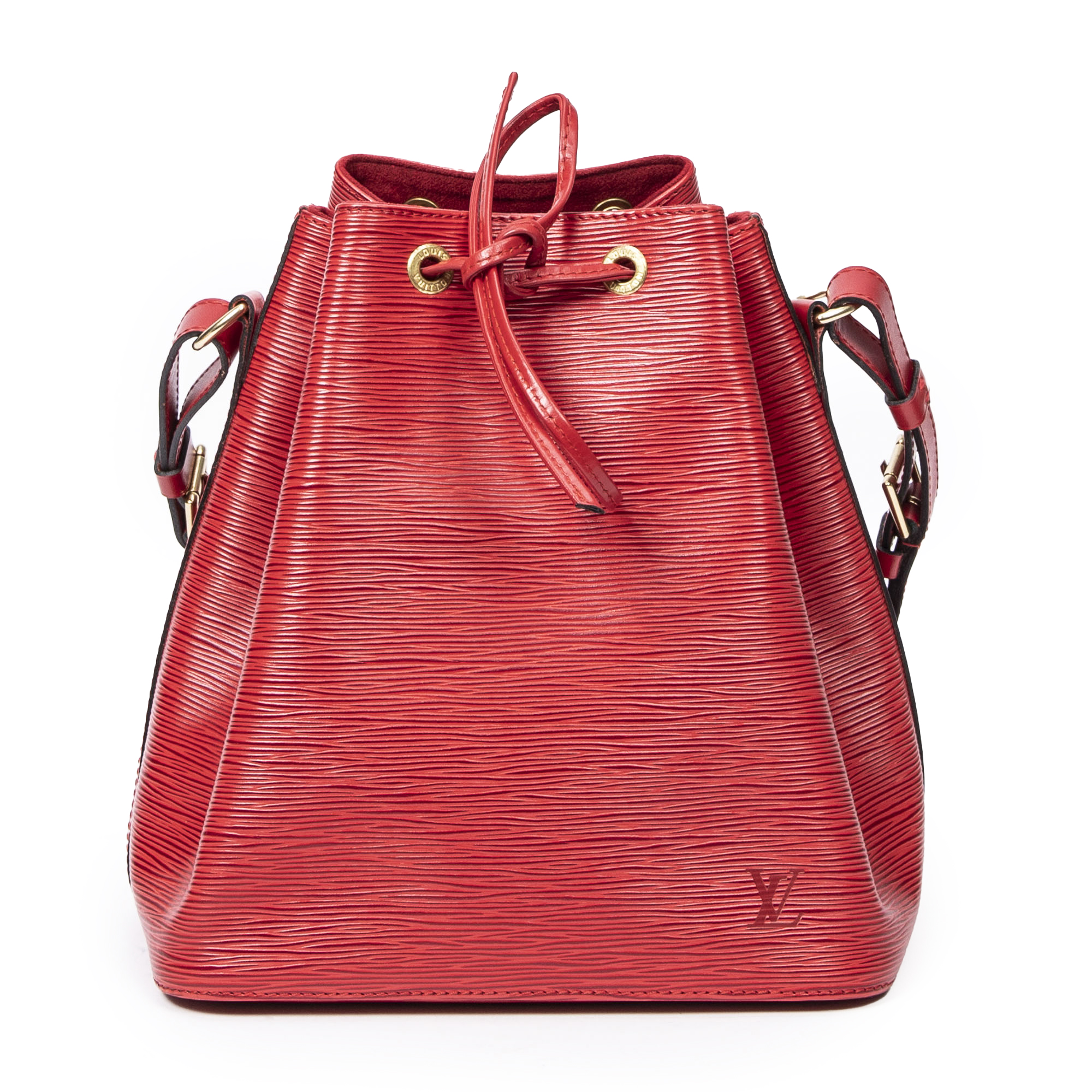 Louis Vuitton Noe PM Bucket Bag in Red EPI Leather, France 1994.