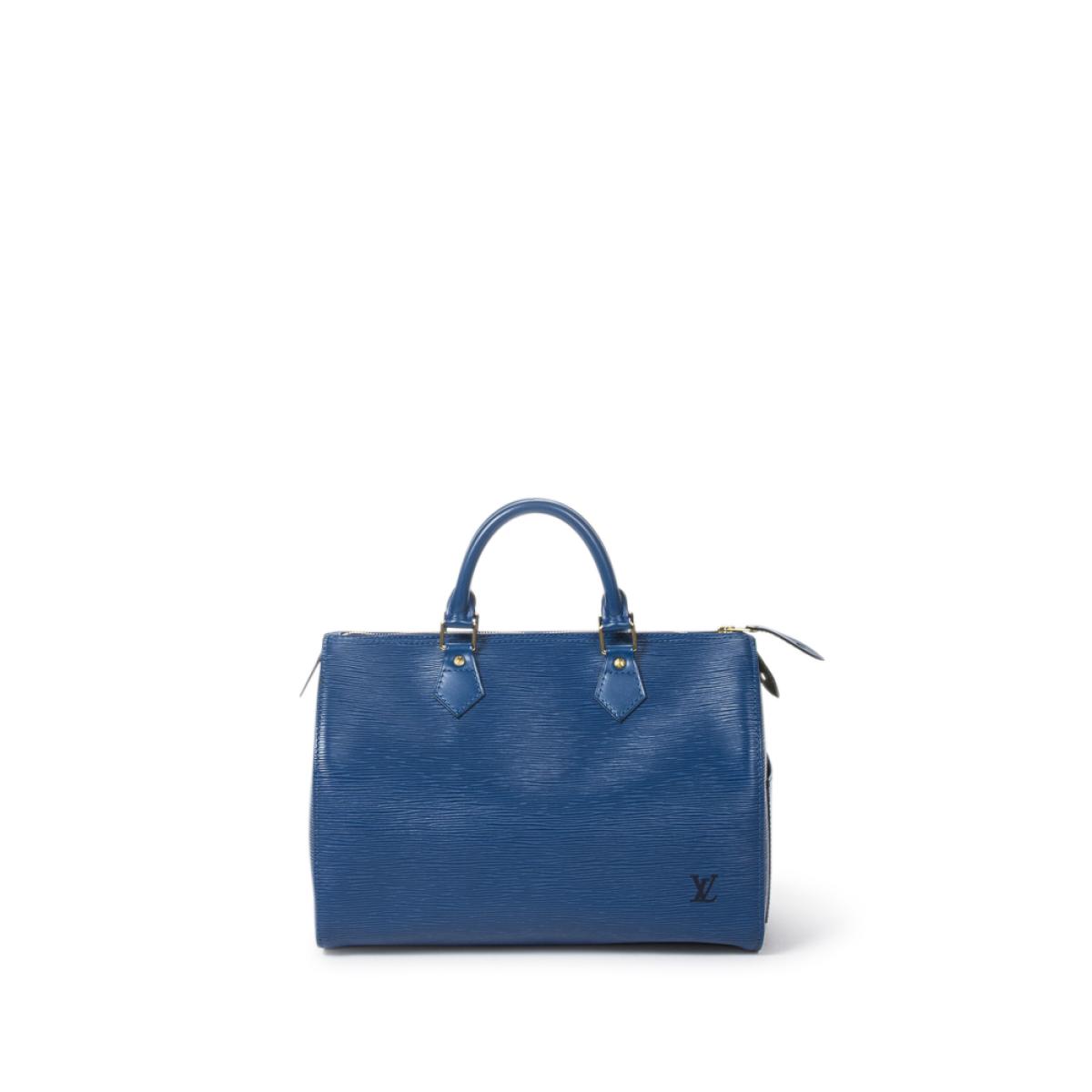 MCM, Bags, Mcm Size 25 Blue Speedy Style Bag