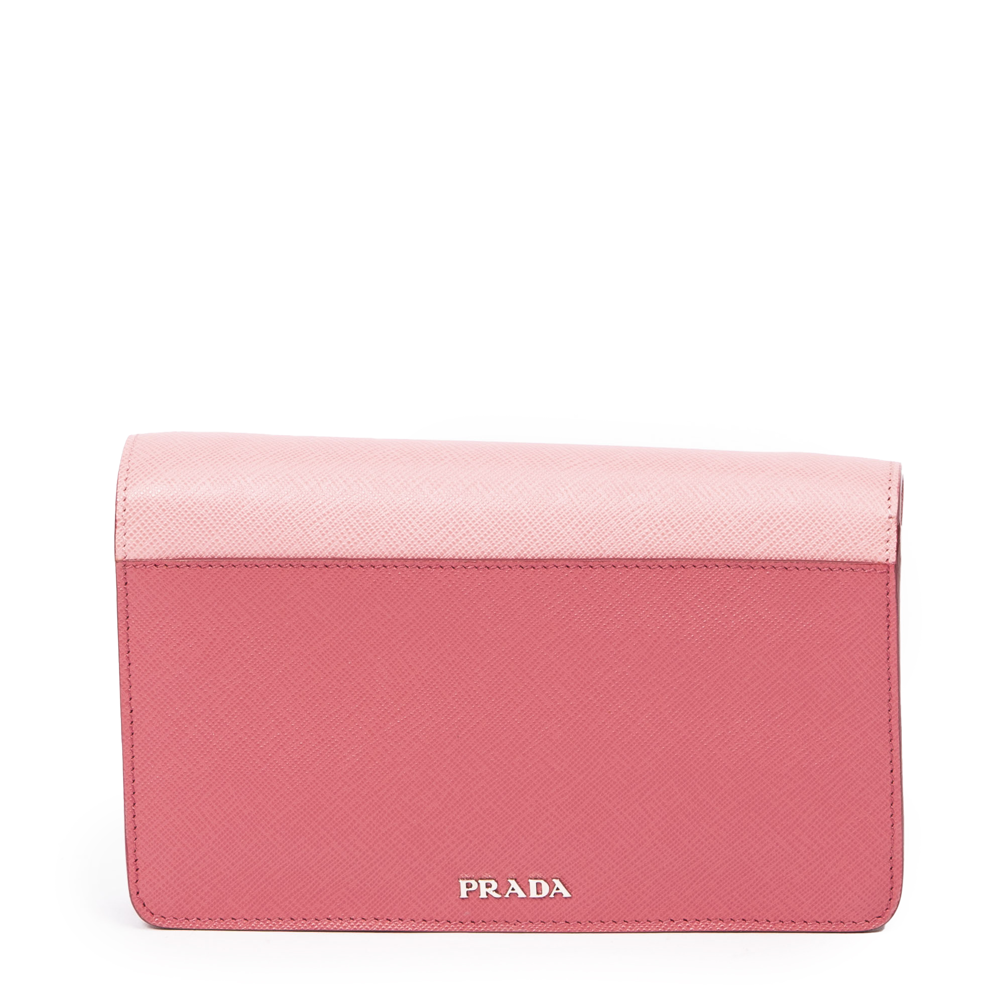 Prada Red Saffiano Wallet On Strap