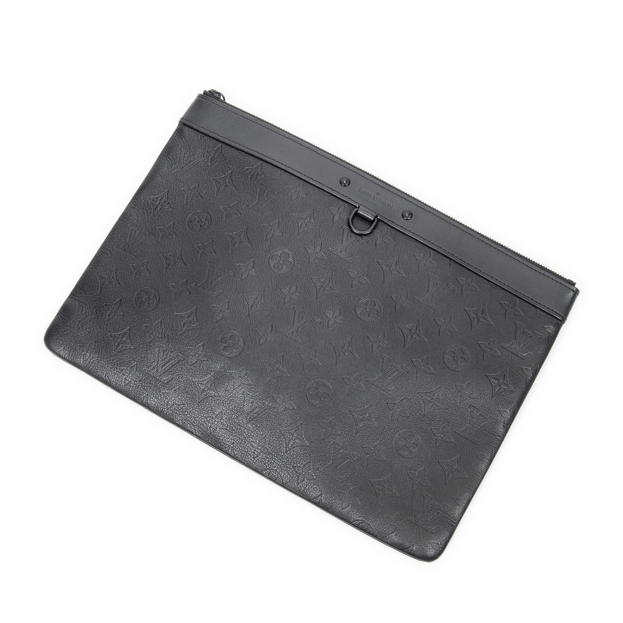 Louis Vuitton Discovery Pochette Monogram Shadow Leather GM Black 6453440