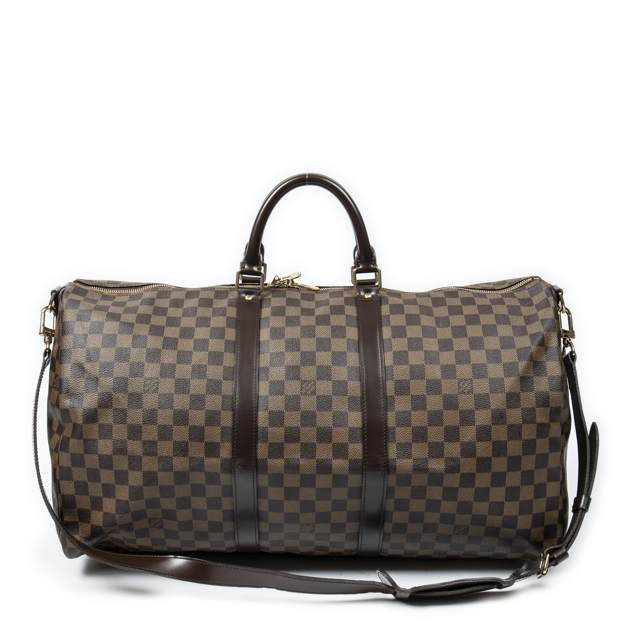 Keepall Bandouliere 55 Damier Ebene Travel Bag Brown