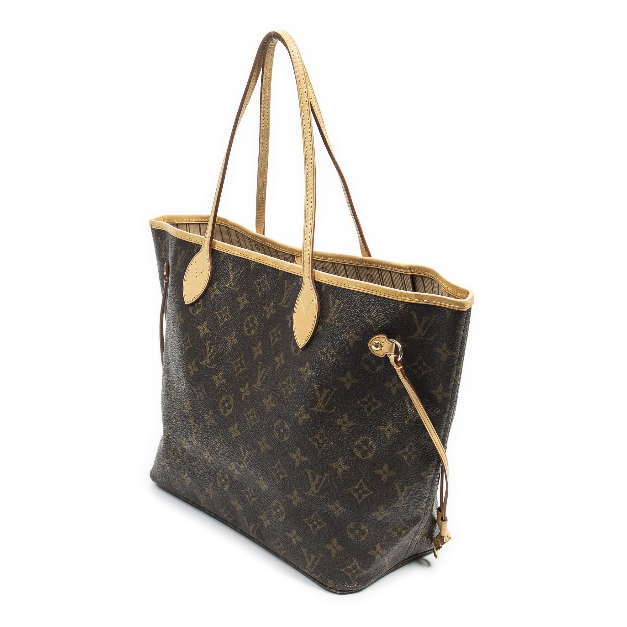 LOUIS VUITTON, Neverfull MM in Brown Monogram Canvas and Golden Brass  hardware. Dimension: 32*29*17cm. Condition Very Good.