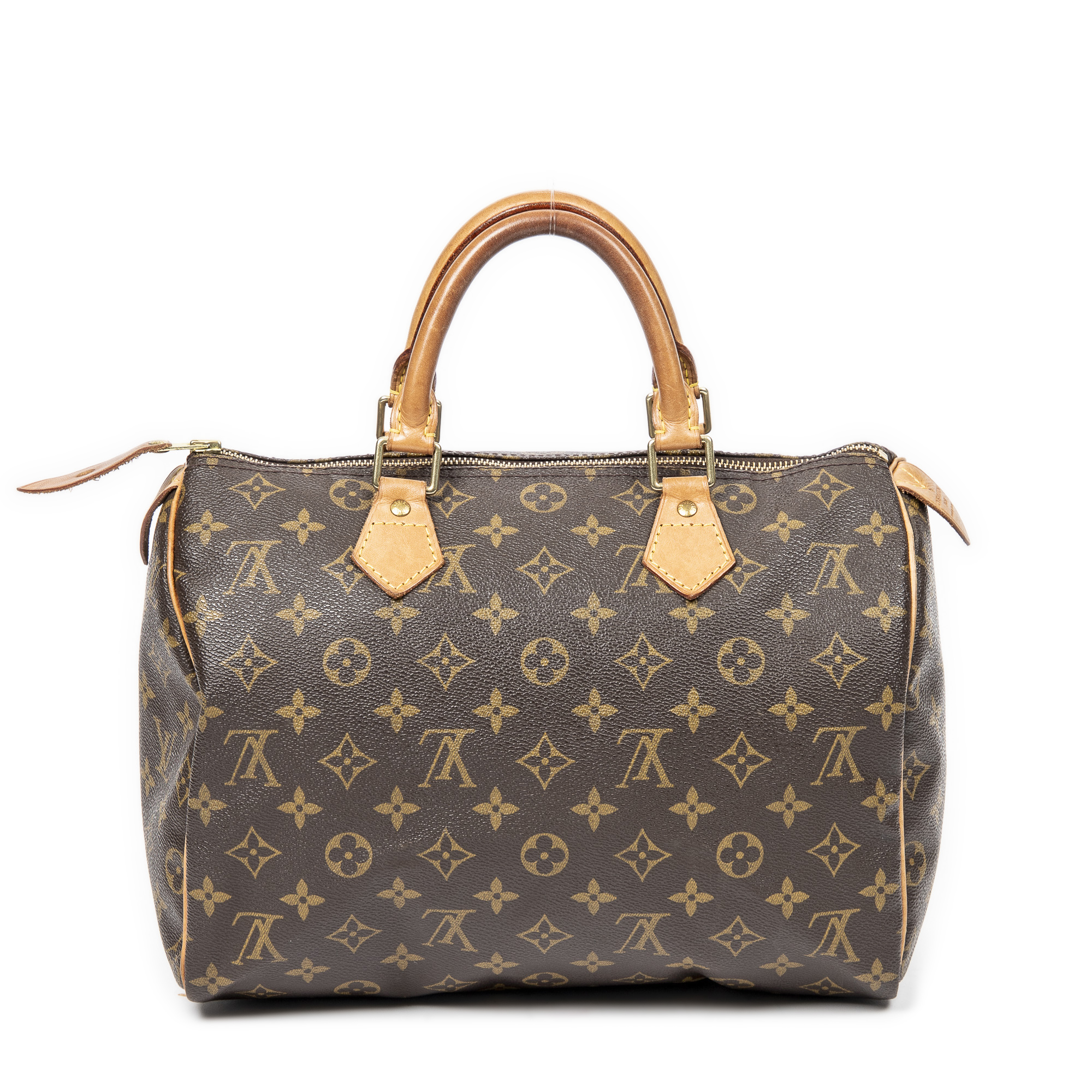 Louis Vuitton - Authenticated Speedy Bandoulière Handbag - Cloth Brown For Woman, Very Good Condition