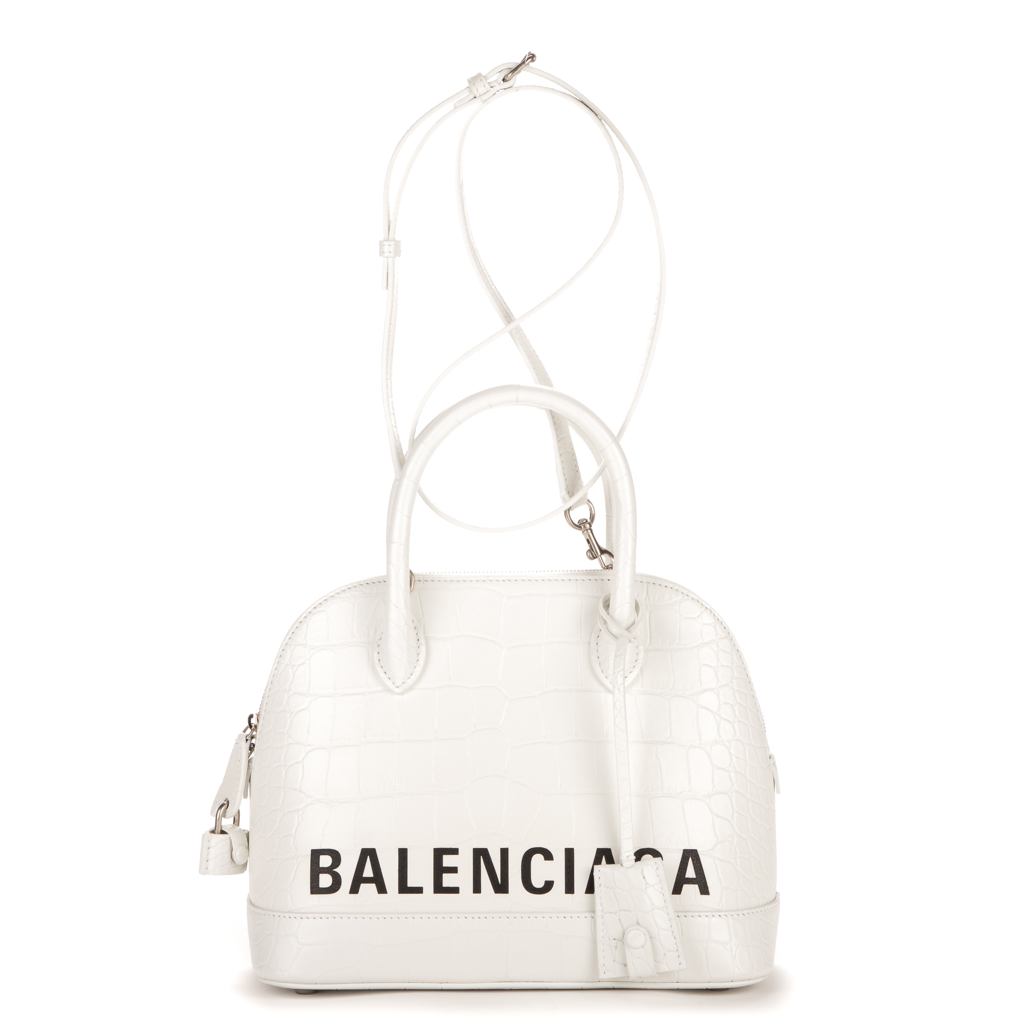 Balenciaga Ville Croco en Blanc Cuir de veau emboss croco