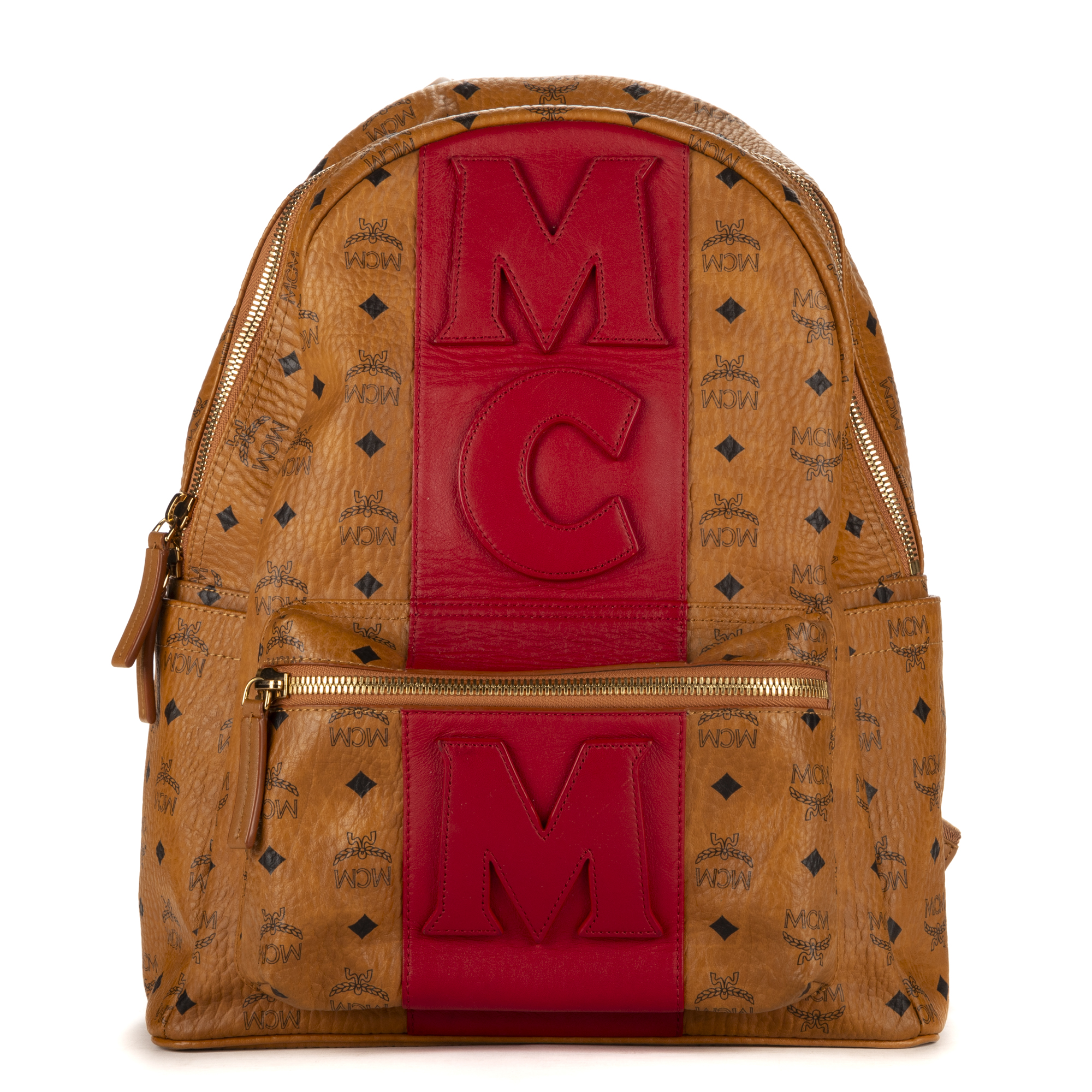 Mcm stark 2024 stripe backpack